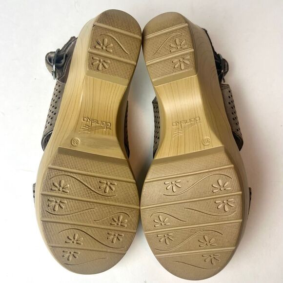 Dansko Perforated Sandals in Taupe and Beige - Picture 7 of 8